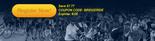 Save $7.77 on the 5th Annual Bike The Bay (8/26) with Coupon Code: BRIDGERIDE 