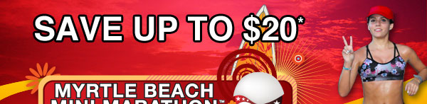 Save up to 20 Dollars on Myrtle Beach Mini Marathon! Code: SAVE10MB, http://www.active.com/running/myrtle-beach-sc/myrtle-beach-mini-marathon-2012