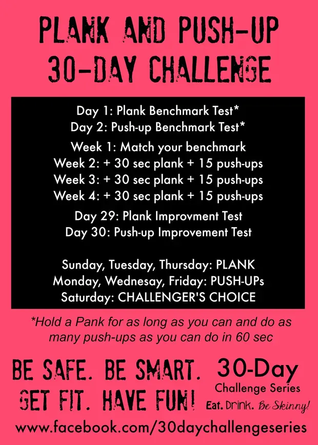 30 Day Chin Up Challenge Chart