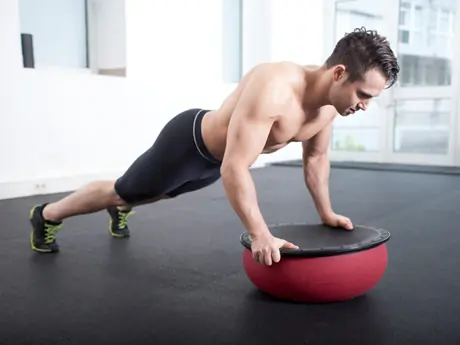 half yoga ball abs