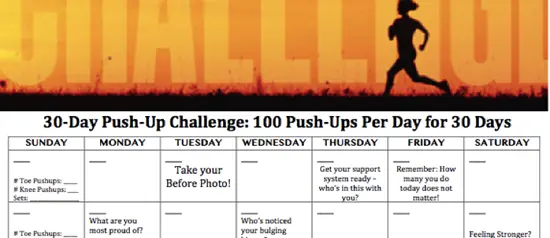 Push Up Chart For Beginners