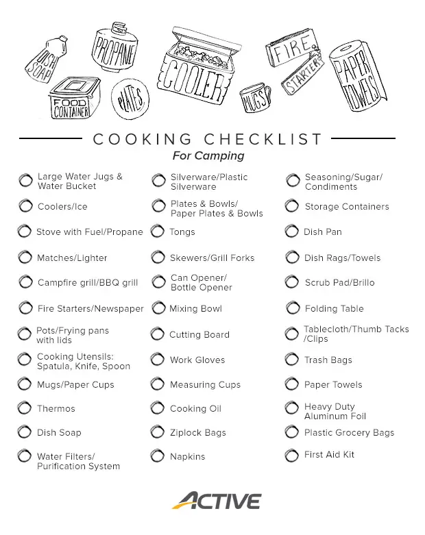 Cooking Checklist for Camping