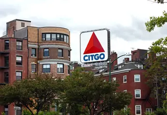 The iconic Citgo sign, visible on the Boston Marathon course.
