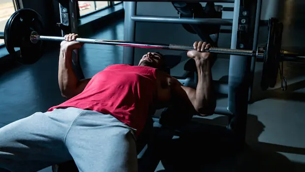 A man exercising.