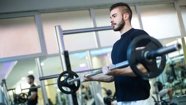 A man lifting weights.